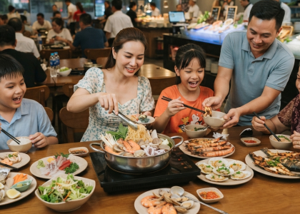 Đi buffet hải sản cùng gia đình nên gọi món theo thứ tự nào