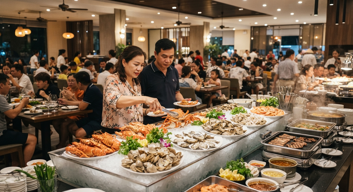 Những điều cần lưu ý khi đi ăn buffet vào cuối tuần